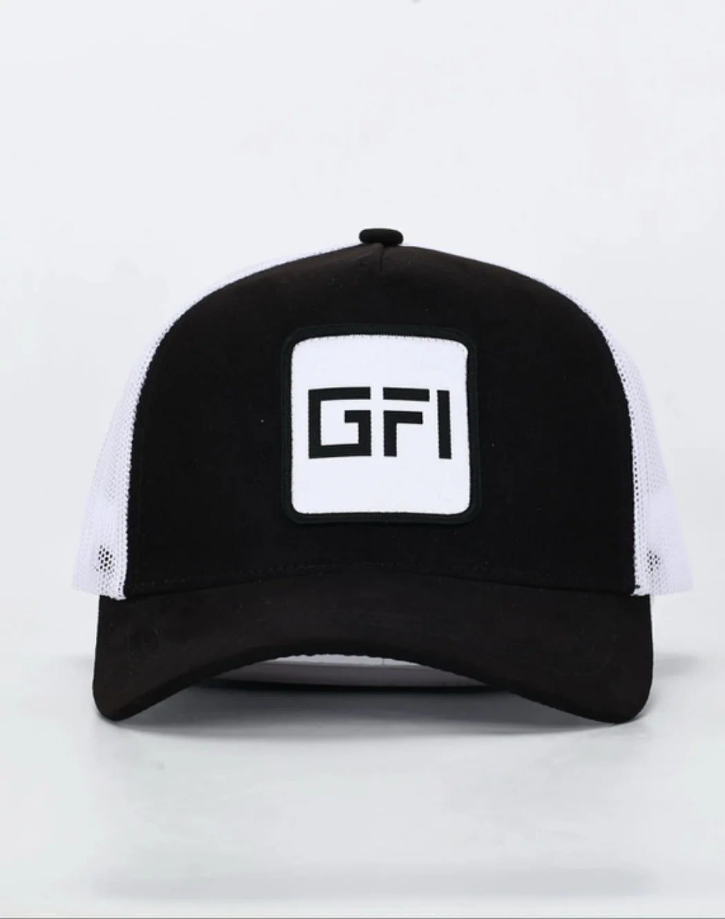 Black Suede White Mesh Front Woven Patch