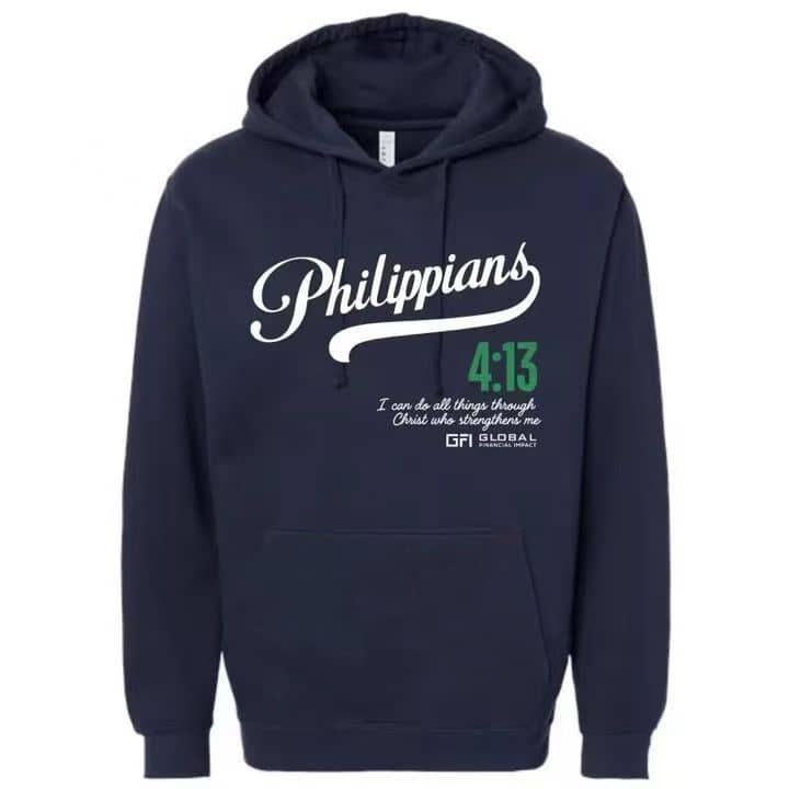 Mens Philippians Hoodie Navy Blue