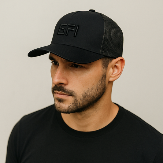GFI Black Mesh Snapback – 3D Embroidery – GFI-LGNDS Collection (Limited Stock)