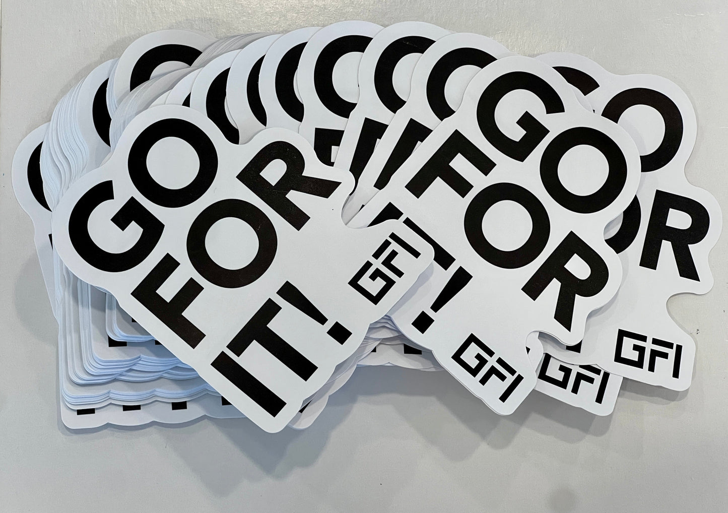 "GO FOR IT!" Bold Black & White Sticker – Modern Motivation -Buy 2, Get 2 FREE!