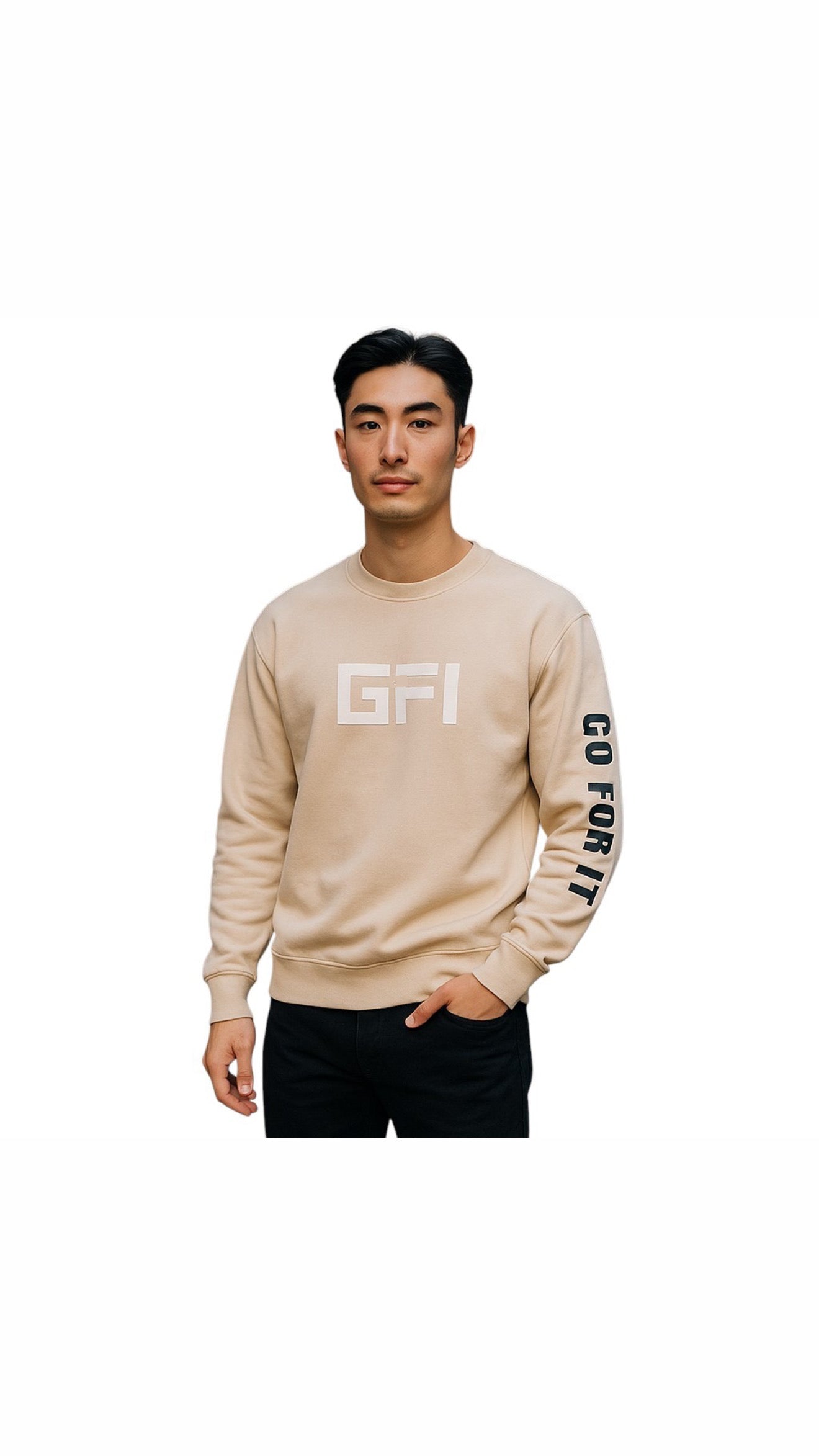 GFI "Go For It" Crewneck Sweater – Tan