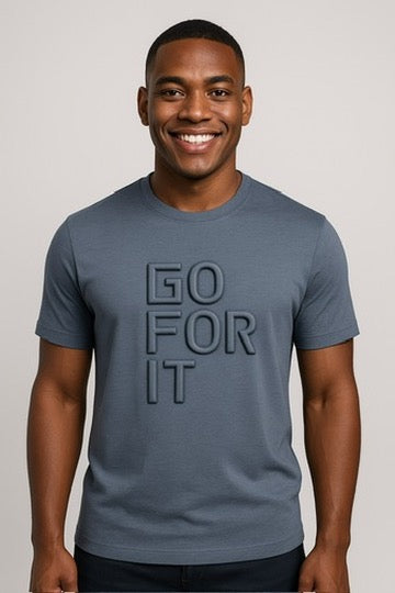 Men's GO FOR IT Puffy Letters T-Shirt -Buy 2, Get 2 FREE!