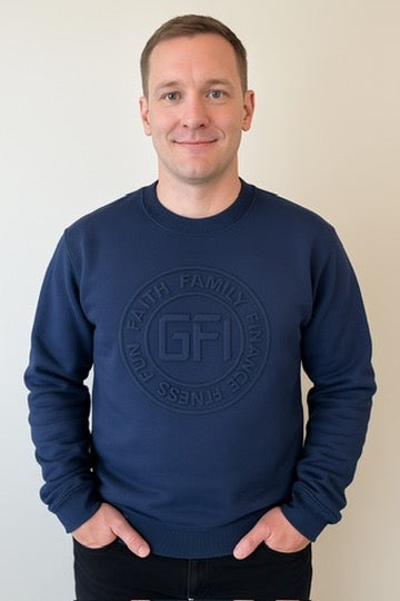 Mens 5F's Emblem Navy Blue Sweater