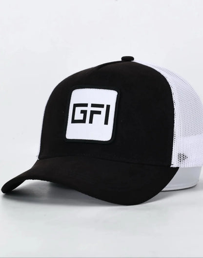 Black Suede White Mesh Front Woven Patch