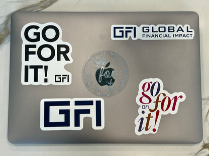 GFI Logo Sticker – Modern, Bold, and Brand-Driven -Buy 2, Get 2 FREE!