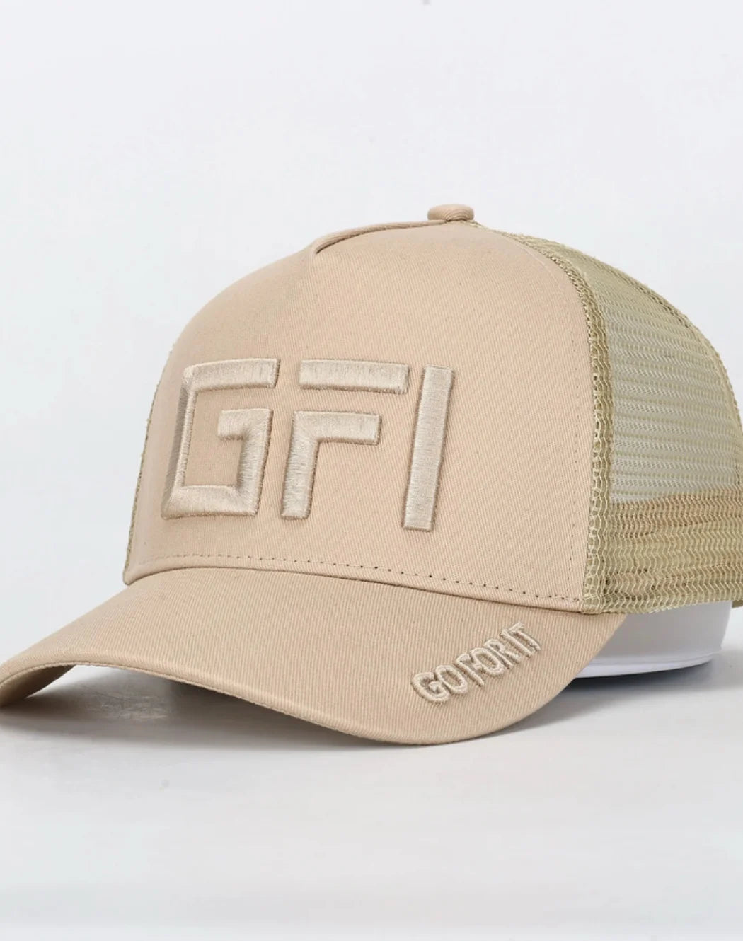 Khaki Trucker Hat 3D GFI