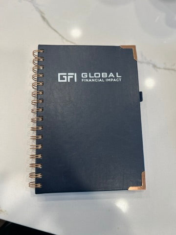 GFI Navy Spiral  Rosegold Trim Notebook - BOGO50 promotion