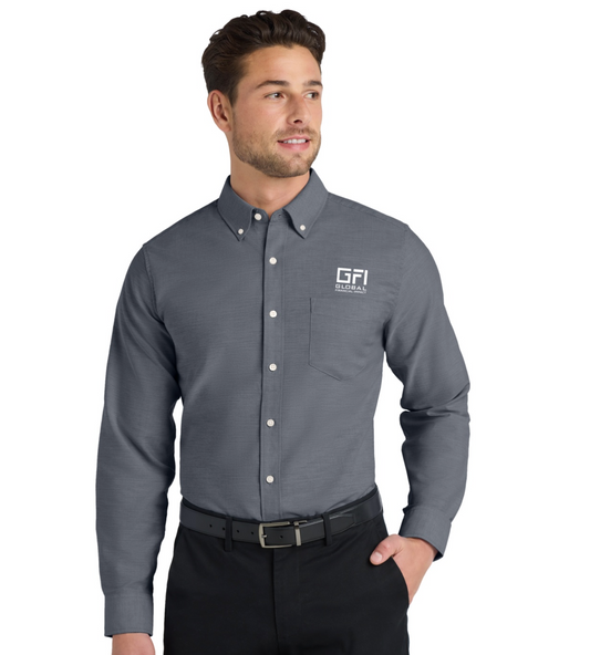 GFI SuperPro™ Oxford Shirt – Black w/White Embroidery